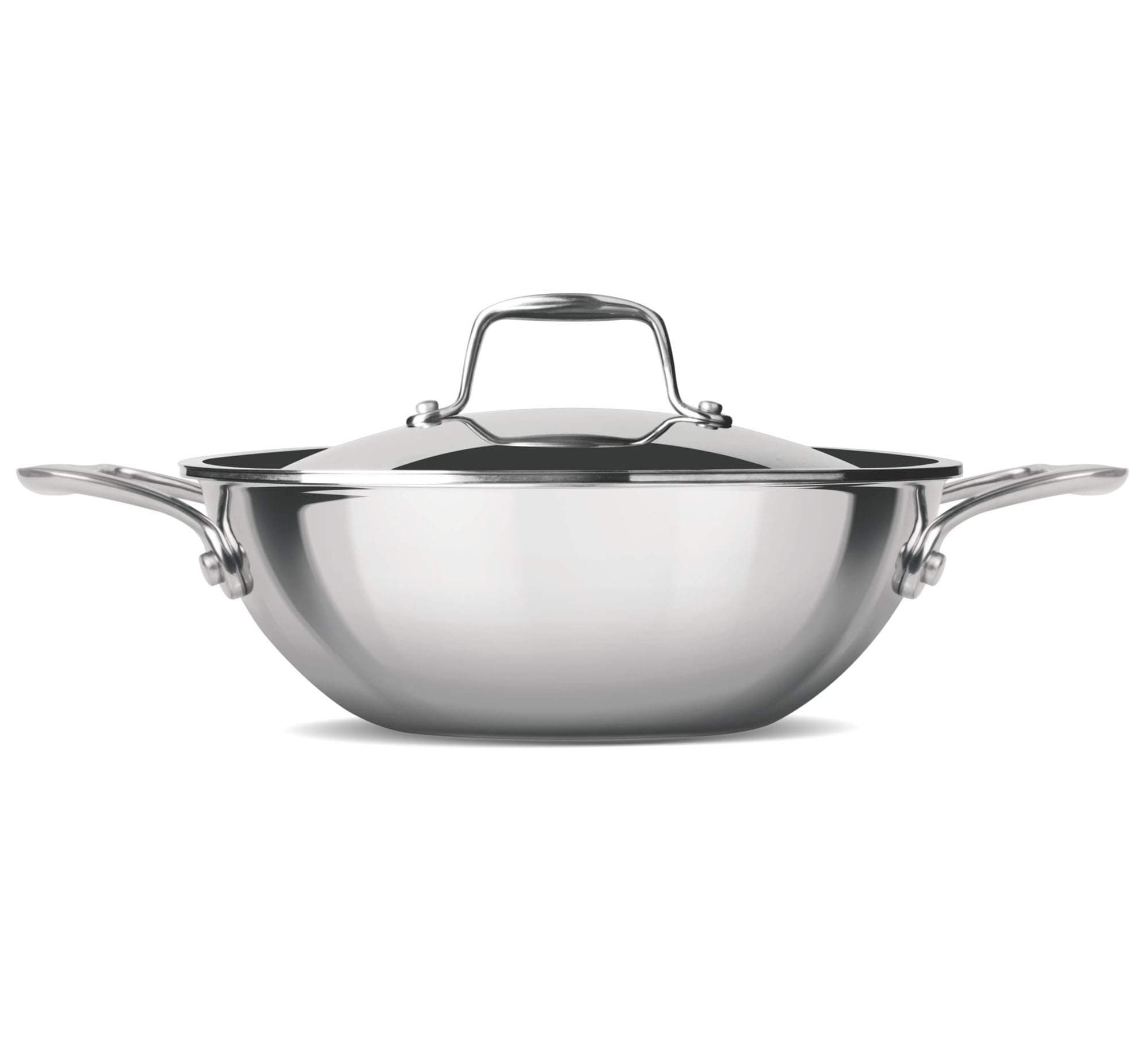 MILTON Pro cookTriply Stainless Steel Kadhai with Lid, 22 cm / 2.2 Litre- Silver