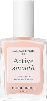 Manucurist Active Smooth 00 Nail Concealer Polish & Care - 2 in 1 Nude Nail Polish : Nail Strengthener and Growth - No Lamp - Ridge Filler for Nails - Natural Rosé Nail Polish