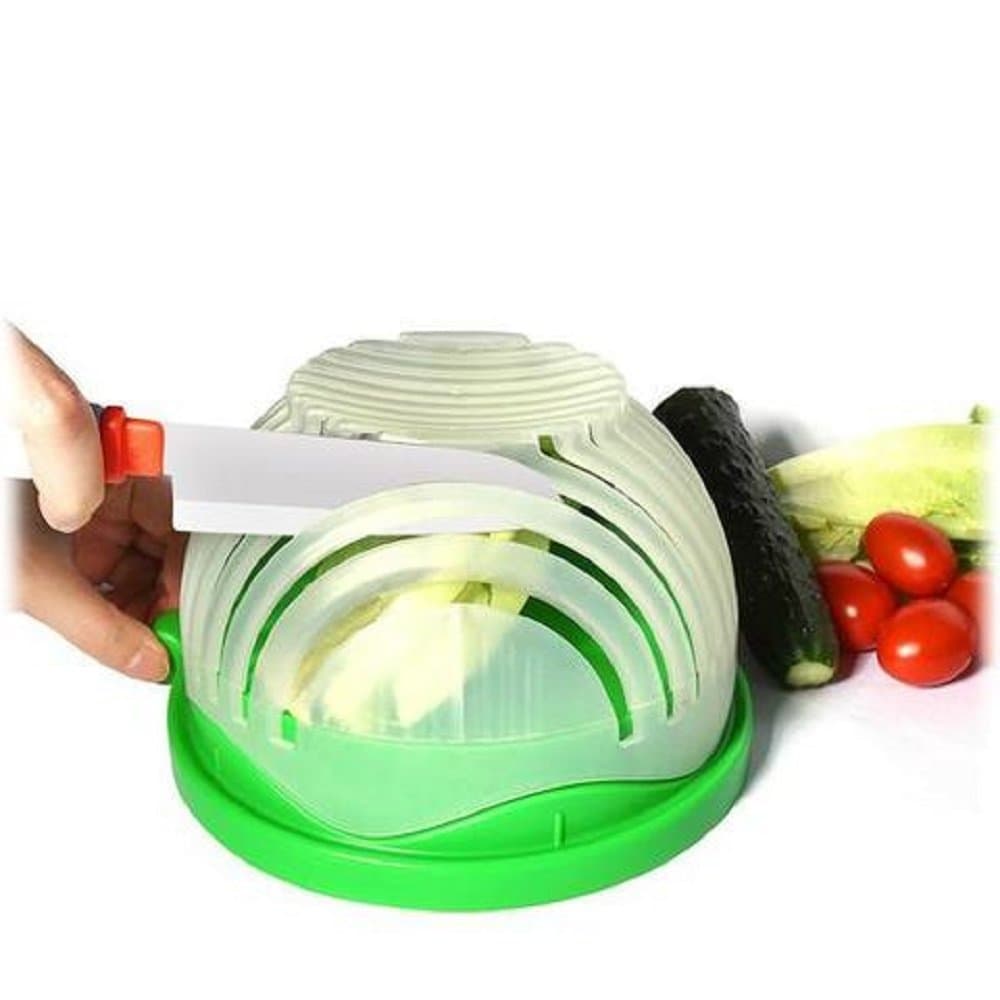 American Posh Dealer 2, 60 Second Salad Maker Fast Fruit Vegetable Cutter Bowl,