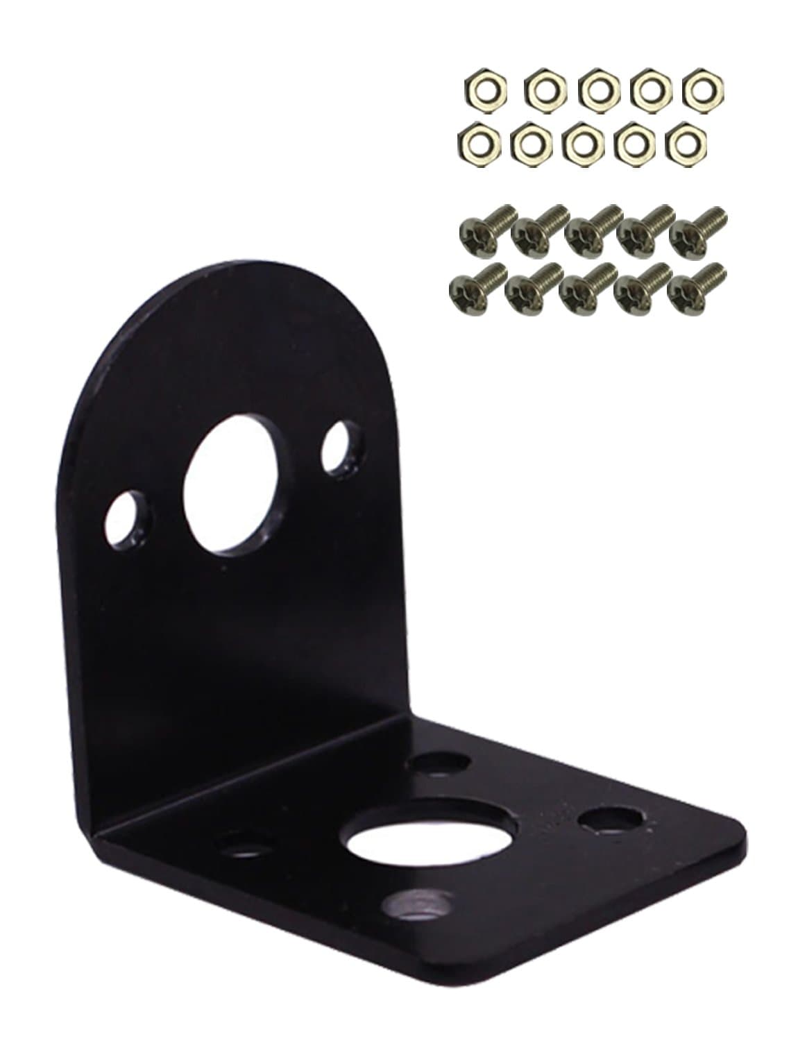 Black 25mm DC Gear Motors Mounting Bracket, Iron Anti-Rust Gearbox L-Shape Fixed Seat, Gear Reduction Motor Holder