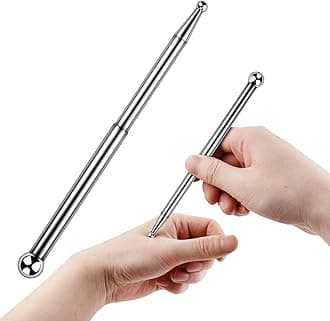 Heswea Acupuncture Pen Retractable Stainless Steel Massage Pen Facial Reflexology Tools Trigger Point Massager Tool for Whole Body Massage, Meridian-Dredge with English Instruction & Storage Bag