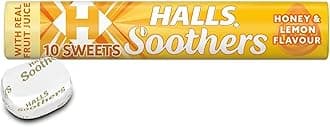 HallsSoothers Cough Drops (20 Drops) x 4 Packs (Honey&Lemon)