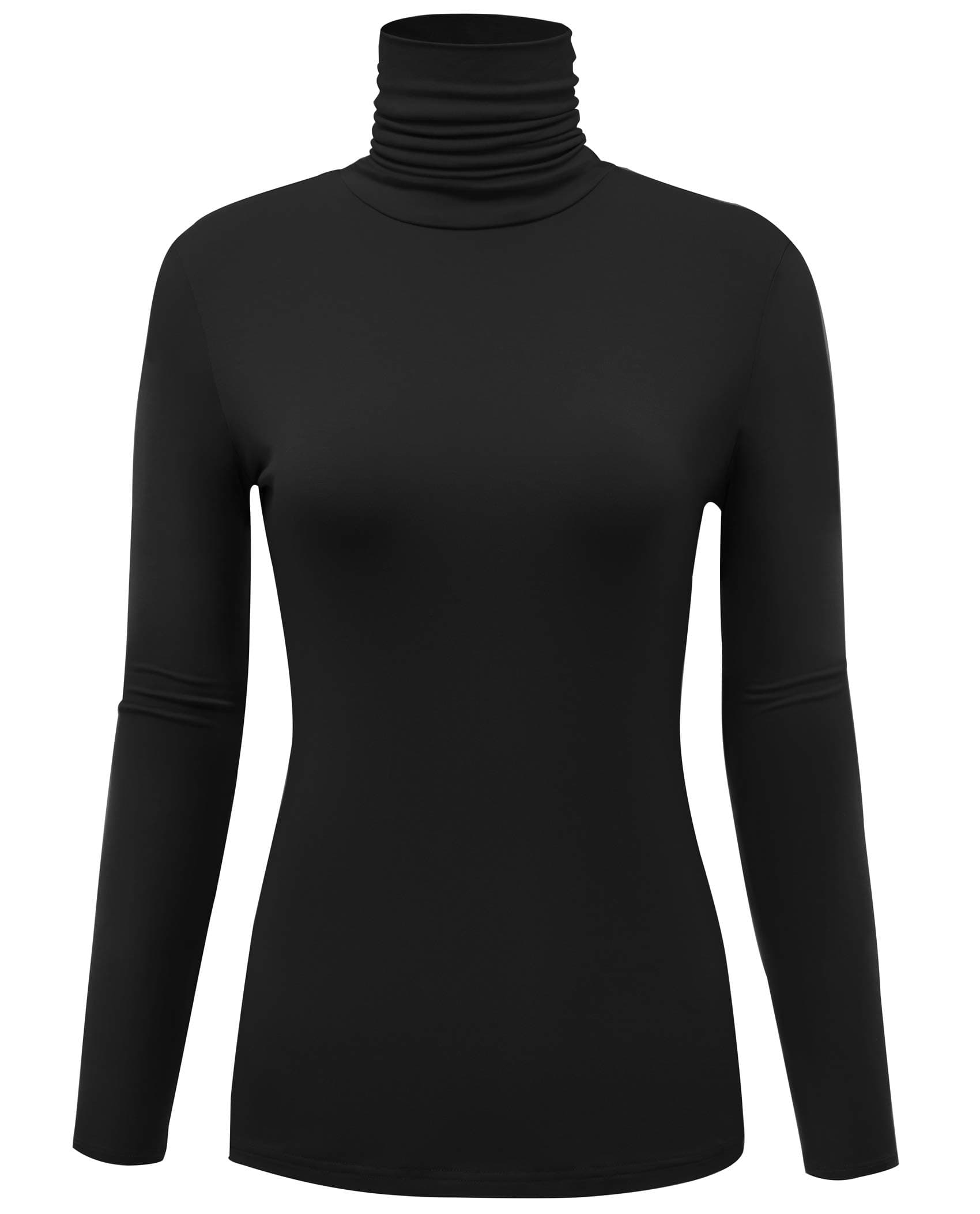 Women's Long Sleeve Lightweight Turtleneck Top Slim Fit Pullover T-Shirt (S-XXL)
