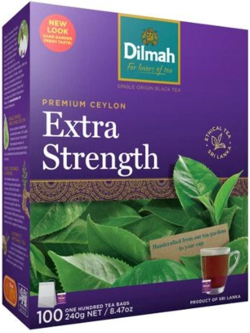 Tea Bags Extra Strength Premium Single Origin, 100% Pure Ceylon Tea, No Additives, Ethically Grown & Packed in Sri Lanka
