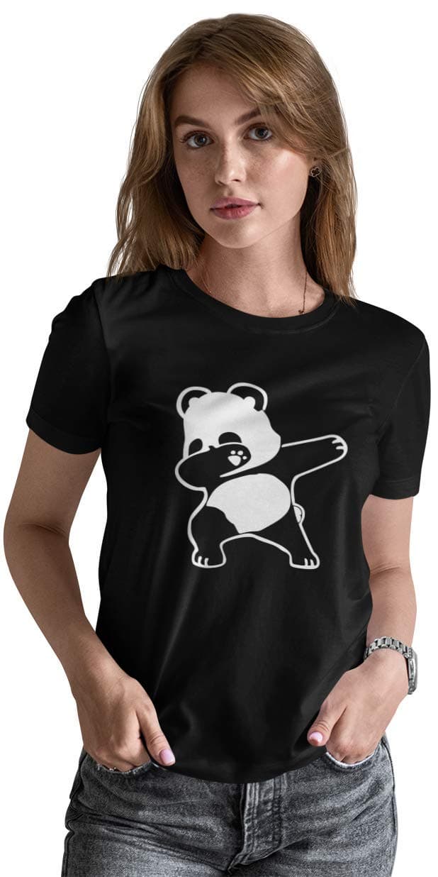 TBON Dab Panda Tshirt for Women Black