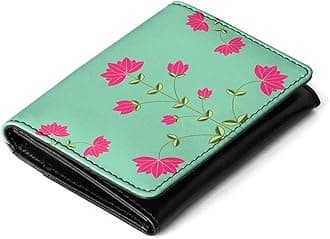 Flip Top Card Wallet for Women, Mint Symmetry, Floral