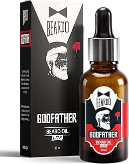Godfather Lite Beard And Moustache Oil - 30 ml With Natural Ingredients - Almond Oil, Aloe Vera Extract, Castor Oil, Olive Oil
