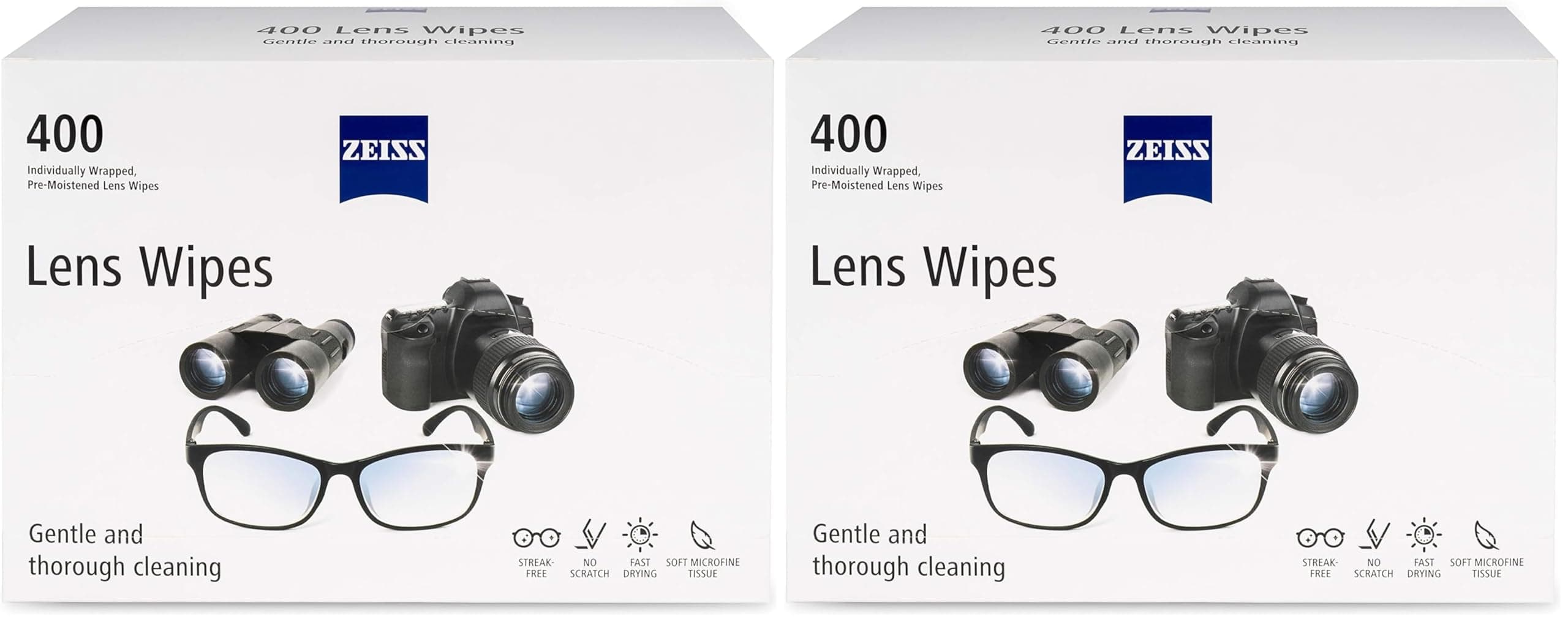 Zeiss Pre-Moistened Lens Cleaning Wipes, 400 Count (Pack of 2)