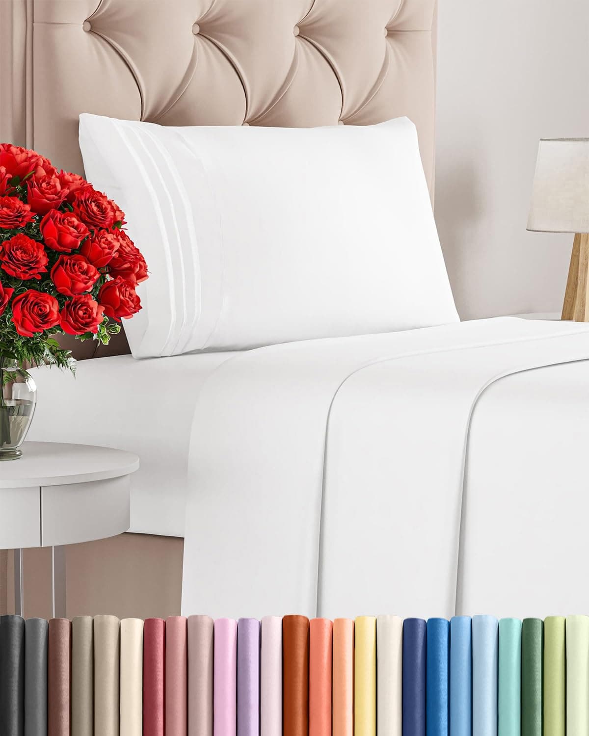 Twin Size Sheet Set - Breathable & Cooling Sheets - Hotel Luxury Bed Sheets - Extra Soft - Deep Pockets - Easy Fit - 3 Piece Set - Wrinkle Free - Comfy - White Bed Sheets – Twins Sheets - 3 PC