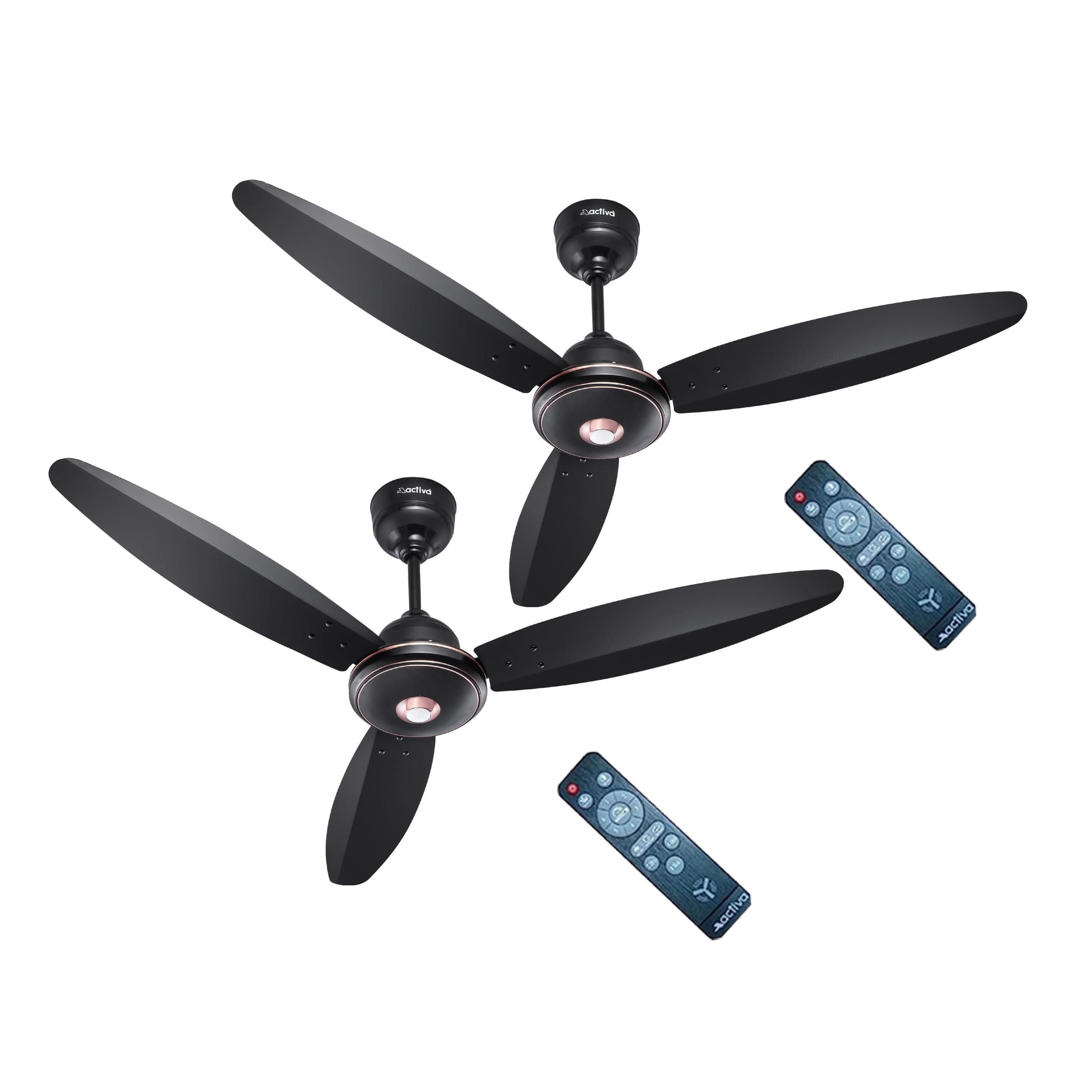 ACTIVA Gracia BLDC Ceiling Fan 1200 MM – 28W Energy-Efficient Motor, BEE 5 star rated, LED Light, Remote, Reversible Airflow, Timer, Silent Operation, 5-Year Warranty, Pack of 2 (Smoke Brown)