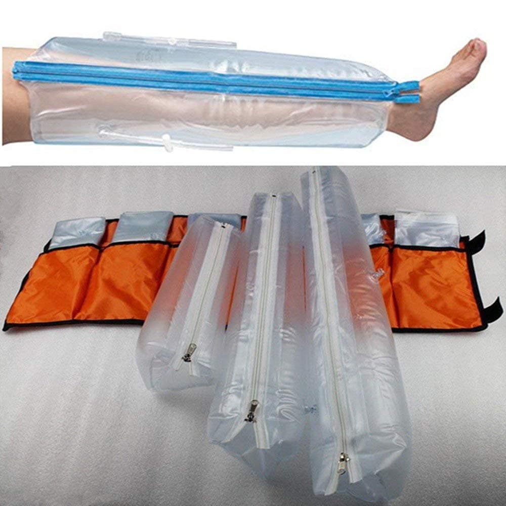 CZWXCD First Aid Air Splint Kits, Inflatable Plastic Splint, Set of 6, with Hand/Wrist, Elbow/Half Arm, Full Arm, Foot/Ankle, Half Leg, Full Leg for Home Outdoor Emergency Use, Orange