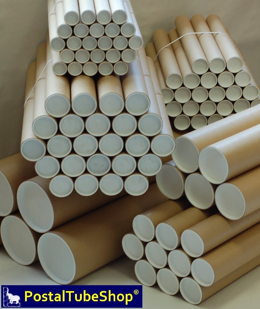 10 x A0 Postal Tubes 76.2mm x 891mm with plugs - Next working day delivery