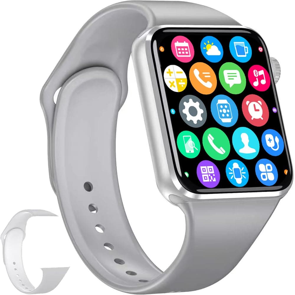 AeifondSmart Watch for Men Women Kids Compatible Android iOS iPhone, 2.09" Touch Screen Fitness Tracker Smartwatch with Call/SMS/Sleep Monitor/Pedometer Two Sport Bands (Grey)