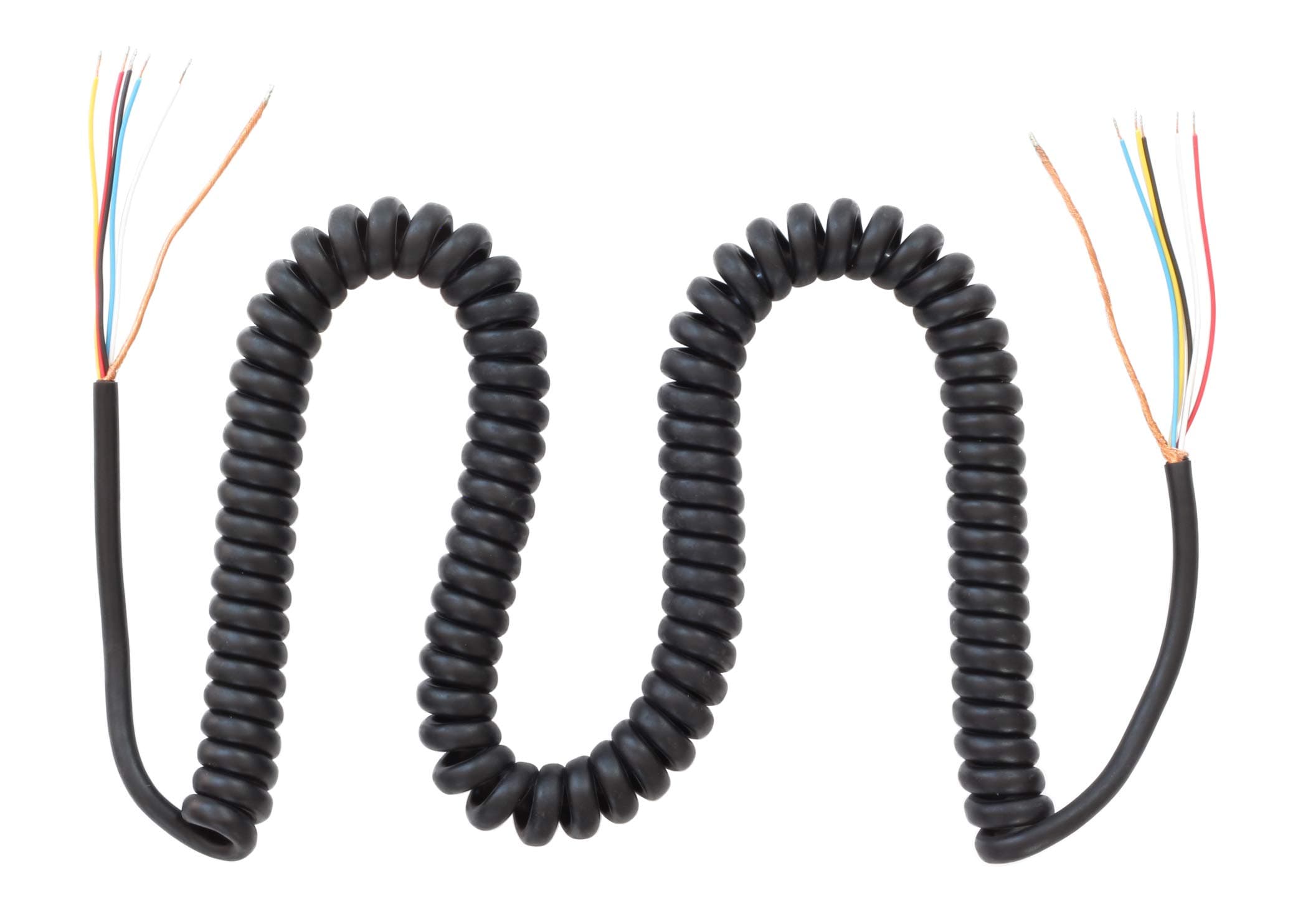 MC-200 Replacement Coiled Microphone Cord - 6 Conductor - 12 Foot Cable - CB/Ham/Two-Way Microphones