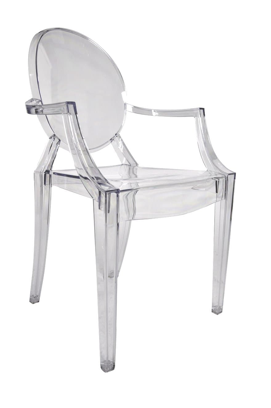 Victoria Ghost Side Chair with Arm - Transparent (transparent)
