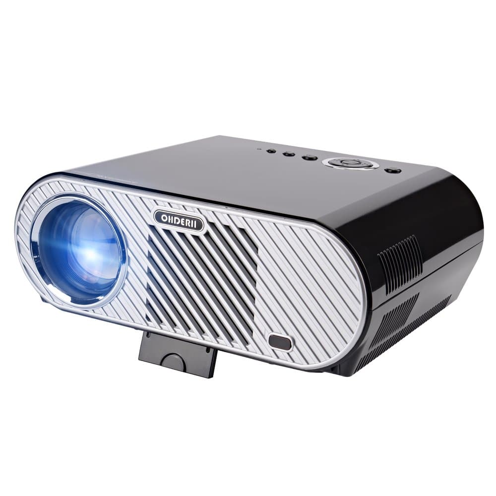 Projector, Ohderii Efficiency Multimedia Home Theater Projectors 1280 800 Native Resolution Support 1080P HD-Ideal for Outdoor Indoor Movie or Video Games (GP90)