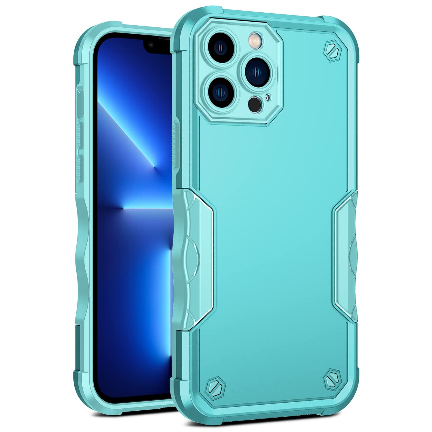 Cubix Alpha Aquiloe Series Case Compatible with Apple iPhone 14 Pro Max Case [10FT Military Drop Protection] Shockproof Protective Phone Cover Slim Thin Case (Aqua)