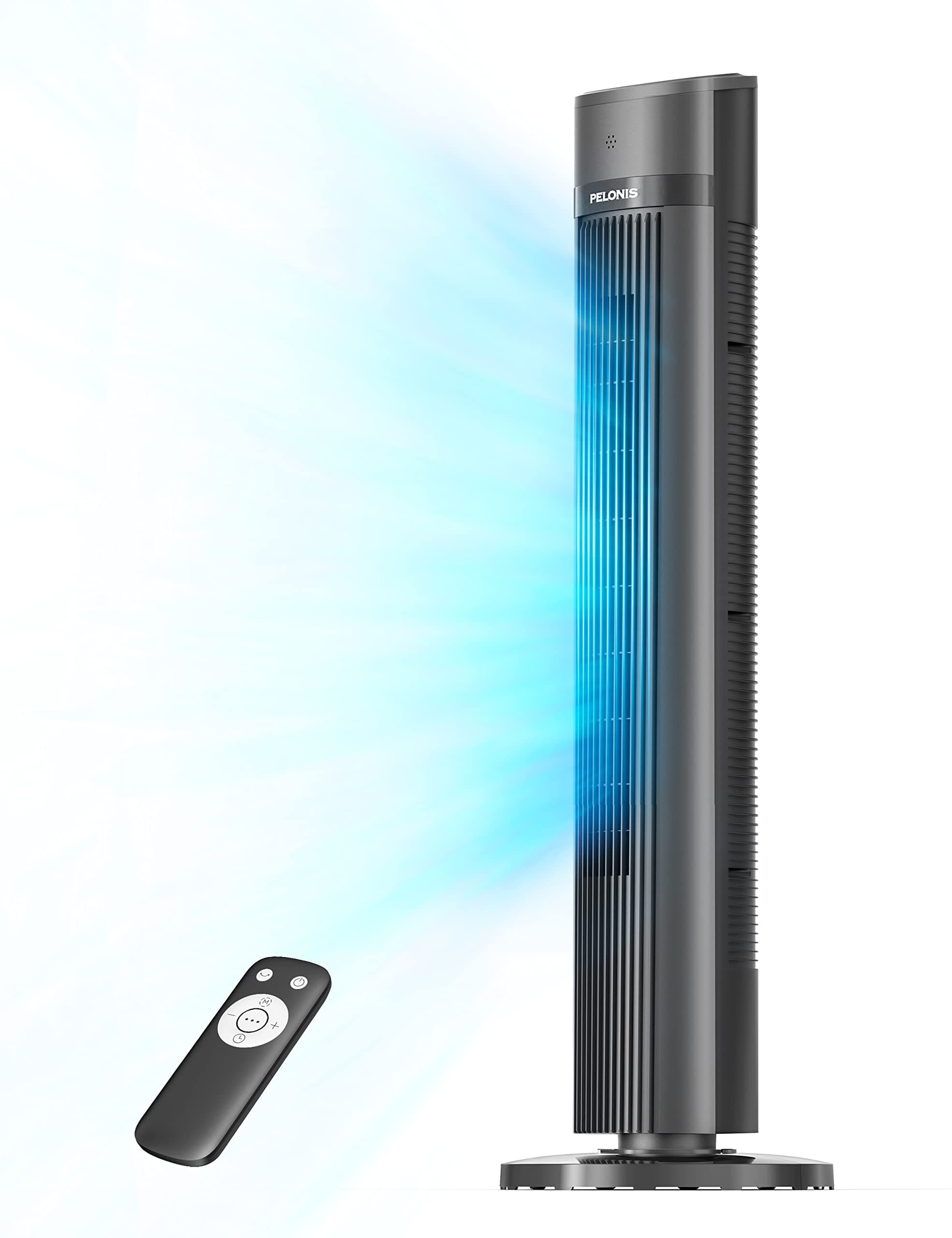 40-Inch Tower Fan, Quiet Cooling with Remote, Bladeless Fan, 90° Oscillating with 3 Speeds, 3 Modes, 15H Timer, Standing Floor for Bedroom Home Office