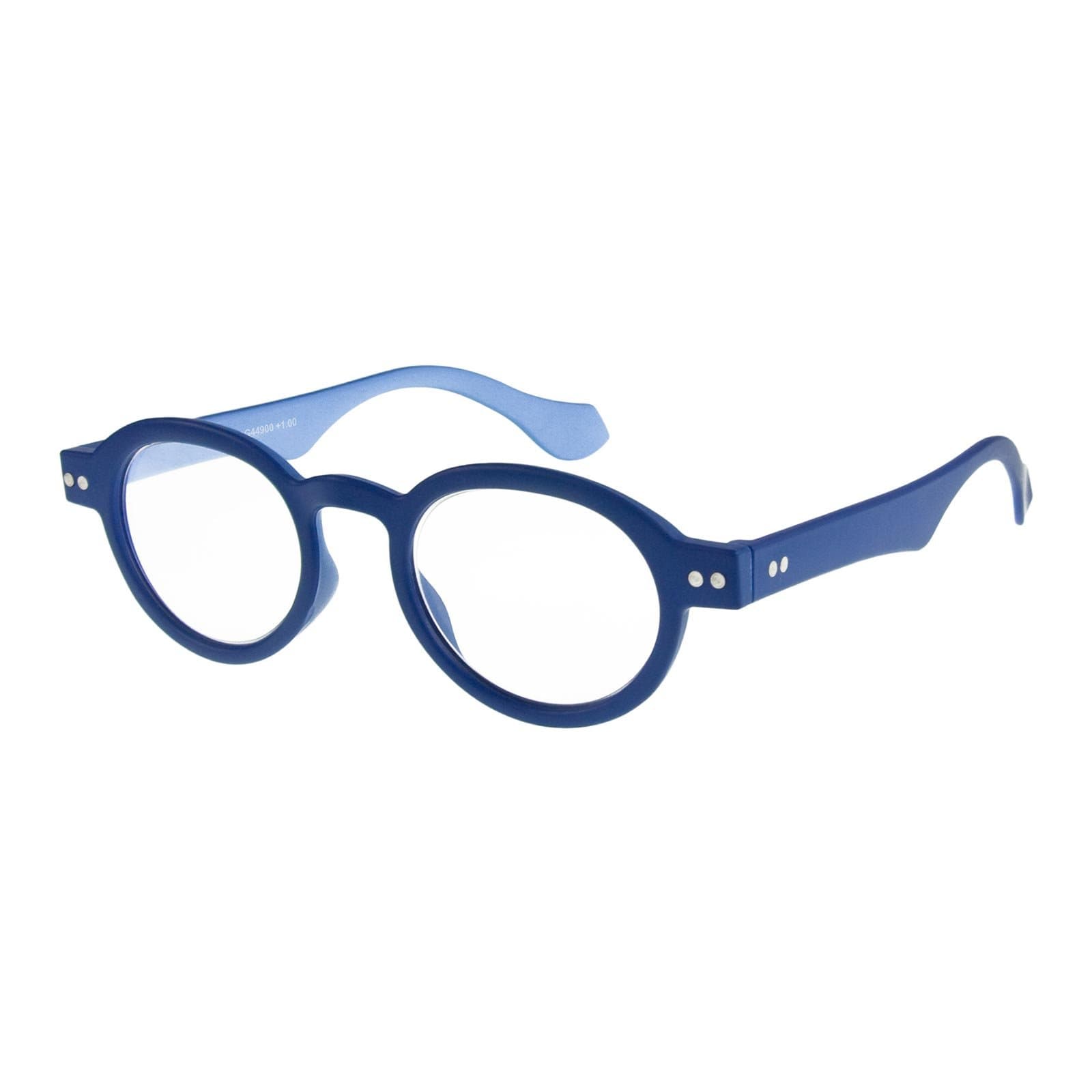 I Need You Round Eyeglass Blue/Blue Frame Doktor Reading Glasses Eyeglasses for Men & Women Spring Hinge Plastic Eyeglasses with Strength +3.0