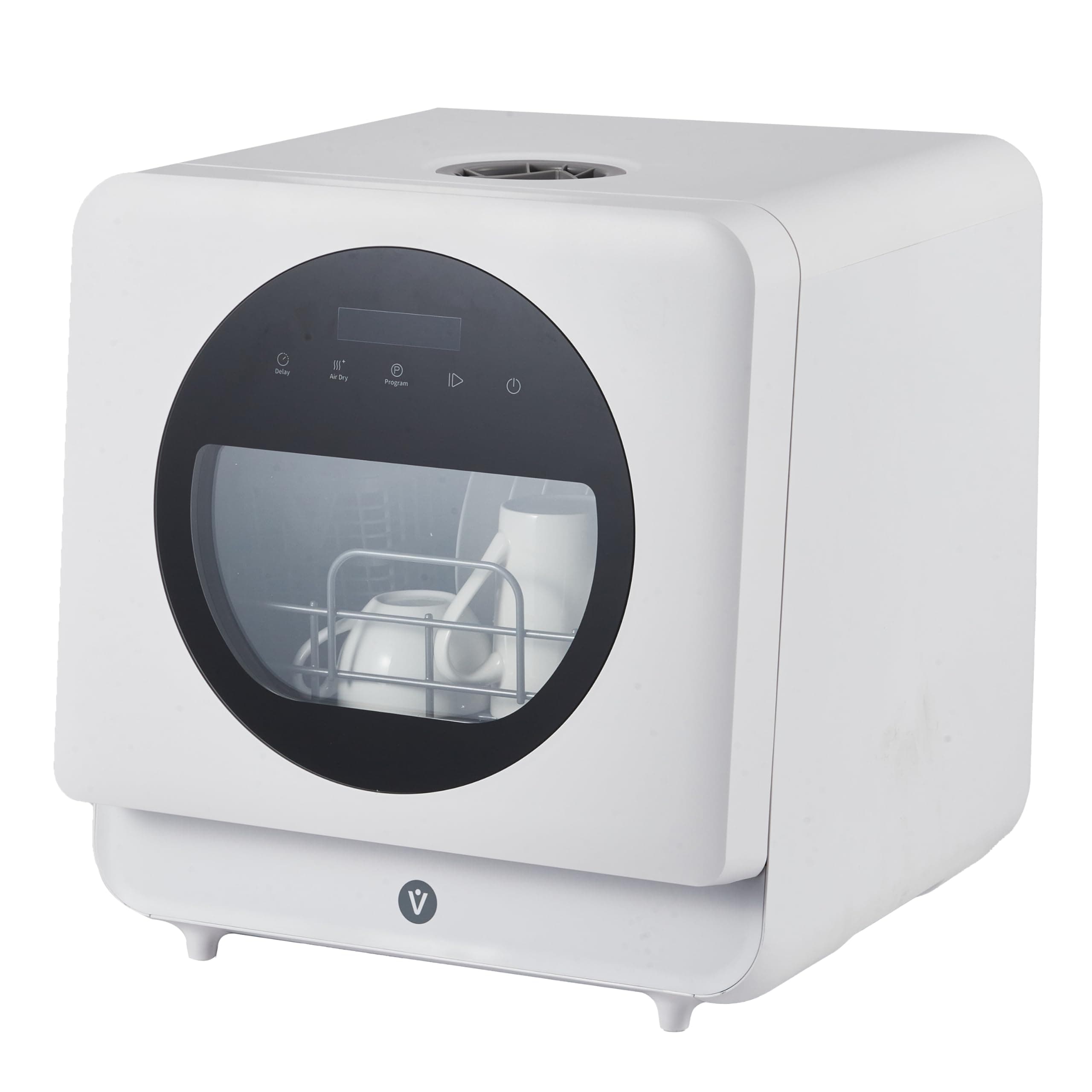 GarveeHome Portable Countertop Dishwashers, Compact Dishwashers, Tabletop Small Dishwasher with 5 L Built-In Water Tank, 6 Washing Programs, Air-Dry Function and LED Light for Apartments& RVs