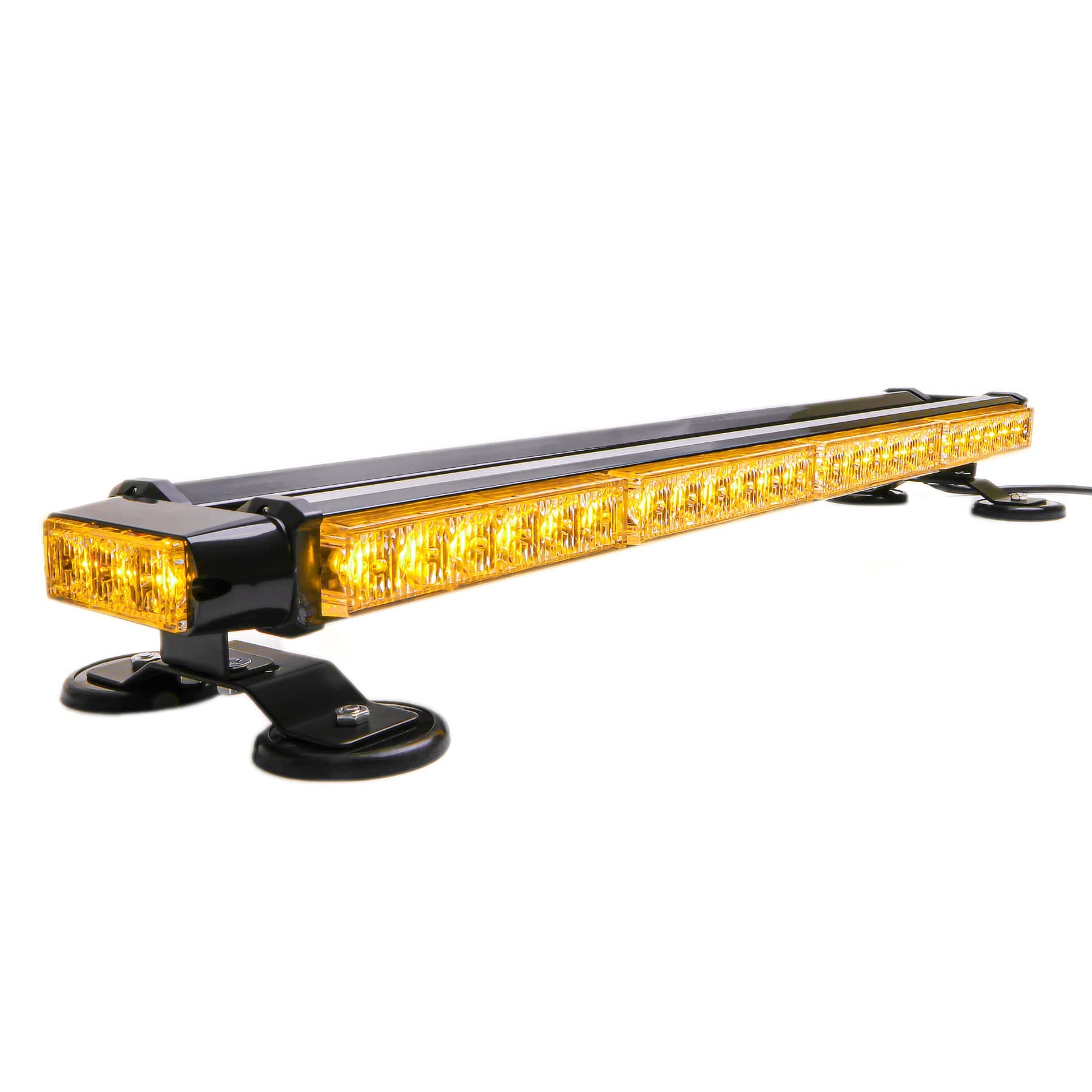 26.5" Amber Yellow 54 LED Light Bar Double Side Emergency Warning Flash Strobe Light Traffic Advisor with Magnetic Base (26.5" 54LED, Amber/Yellow)