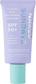 Naked Sundays SPF 50 Daily Facial Moisturizer & Sunscreen Primer | Zinc Oxide Face Lotion with Hydrating, Glow-Boosting Skincare | Lightweight Broad-Spectrum UVA/UVB Protection, 50ml