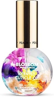 Blossom Hydrating, Moisturizing, Strengthening, Scented Cuticle Oil, Infused with Real Flowers, Made in USA, 0.42 fl. oz, Juicy Peach