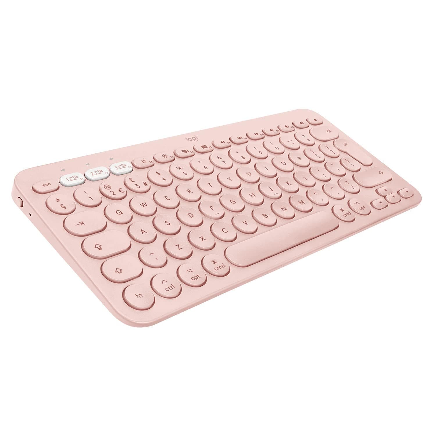 LogitechK380 Multi-Device Bluetooth Keyboard for Mac with Compact Slim Profile, Easy-Switch up to 3 Devices, Scissor Keys, 2 Year Battery, macOS/iOS/iPadOS, QWERTY UK English Layout - Rose, Pack of 1