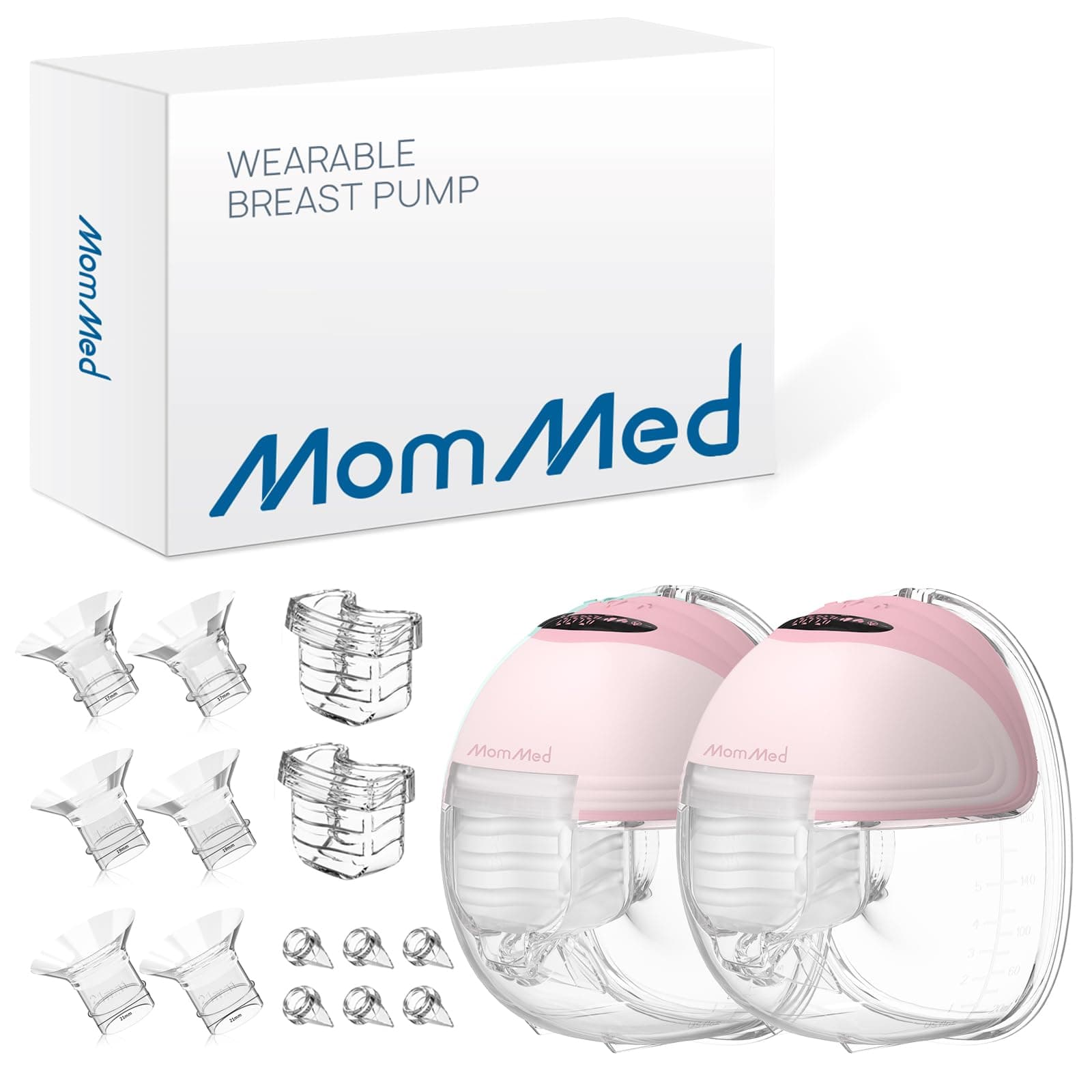 Double Breast Pumps, Breast Pumps Hands Free with 3 Mode & 12 Levels, Rechargeable, Leak-Proof Design Electric Breast Pumps, 24 mm Wearable Breast Pumps, Includes 17/19/21 mm Flange Inserts