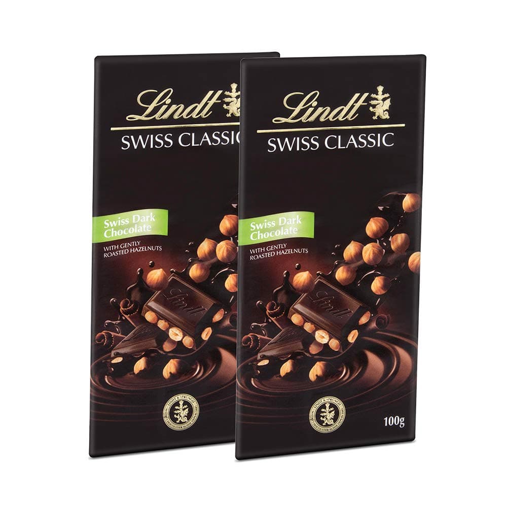 Lindt Swiss Classic Chocolate Hazelnut Sf, 2 X 100 G