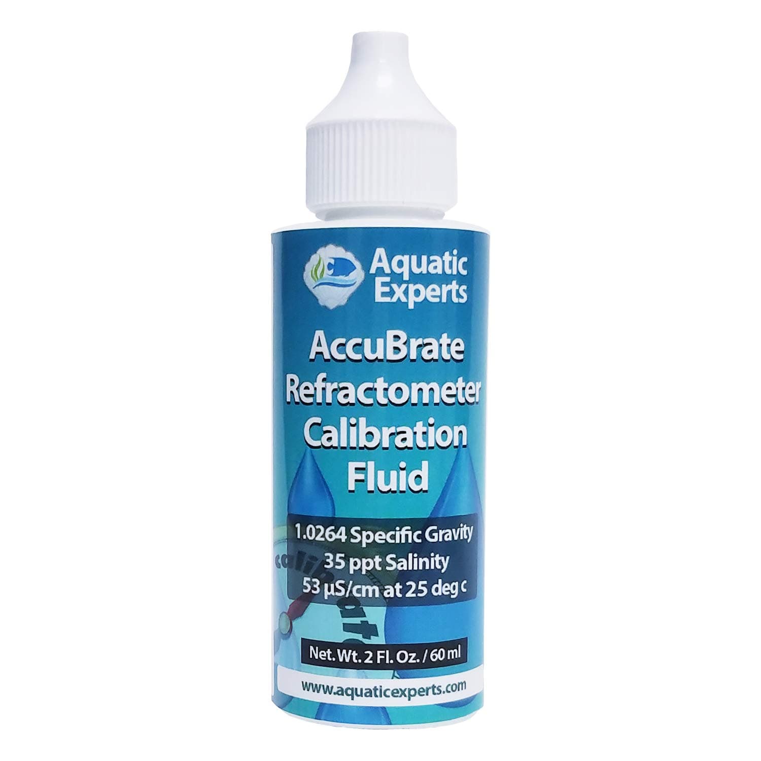 AccuBrate Refractometer Salinity Calibration Fluid ââ‚¬â€œ 60 ml Solution to Accurately Calibrate Refractometer for Testing Natural Saltwater or Synthetic Sea Water - Made in the USA (60 ml)