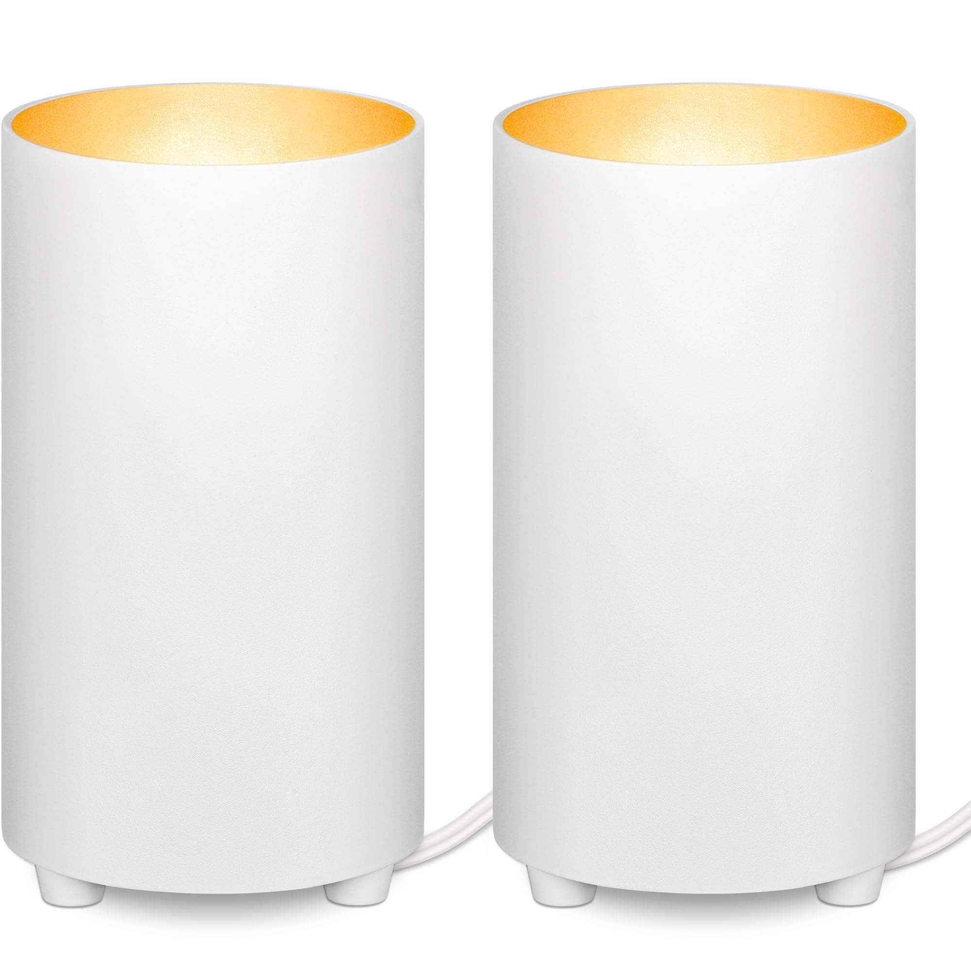 SUNVIE 2 Pack Up Lights Indoor Floor Can Light, Uplighting Indoor Spotlight Accent Lighting with 2700K GU10 LED Bulbs, 5W Uplights Floor Spot Light for Home Plant, 5.9 FT Plug Cord & Foot Switch