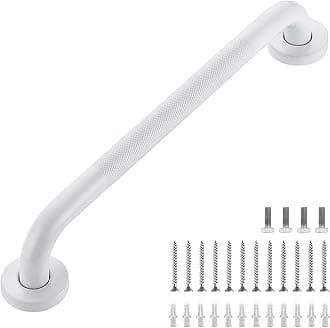 Grab Bars for Shower, 1 Pack 16-Inch Anti Slip Shower Handles for Elderly, Safety Shower Grab Bar, Stainless Steel Handicap Grab Bars for Bathroom (White 1" Diameter)
