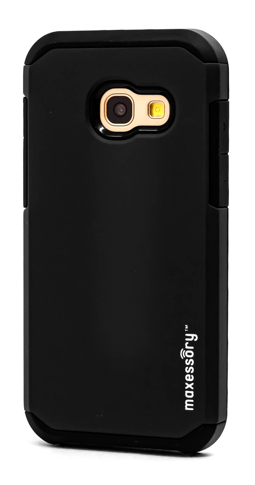 Maxessory Galaxy A3 2017 Case, Globetrotter Heavy-Duty Protective Hybrid Cover w/Durable Shock-Absorbing Full-Body Protective Tough Hard Shell Armor (Black)