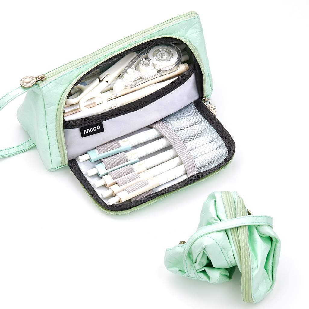 EASTHILL Big Capacity Pencil Pen Case Office College School Large Storage High Capacity Bag Pouch Holder Box Organizer (Green)