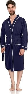 Luxurious Men's Knit Robe Cotton Blend Dressing Gown