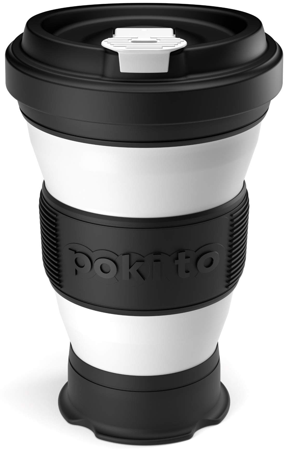 pokito Pop Up/Collapsible/Reusable/Eco-Friendly/Folding 3-Sizes-in-1 Travel Cup/Mug with Leak-Proof Lid for Hot and Cold Drinks (Fits in Pocket or Bag; Great Gift for Coffee or Tea Lovers), Blackberry