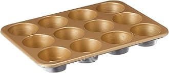 Nordic Ware Naturals Non-Stick 12 Cavity Muffin Pan, Cupcake Tray with Superior Heat Conductivity, Premium Bakeware for Evenly Browned Treats, Made in The USA, Silver