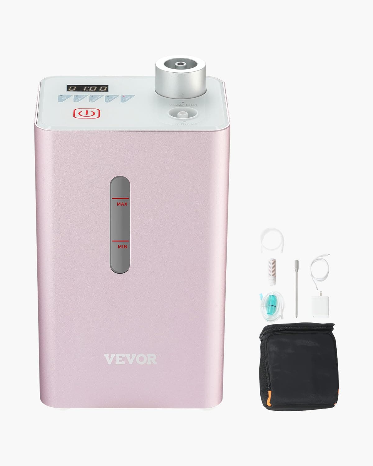 Hydrogen Inhalation Machine, 99.99% High Purity Hydrogen Inhaler, HO-Separated 180ml/min (120 H+60 O) Dual Port Hydrogen Oxygen Inhaler, Hydrogen-Rich Water Generator for Home Travel