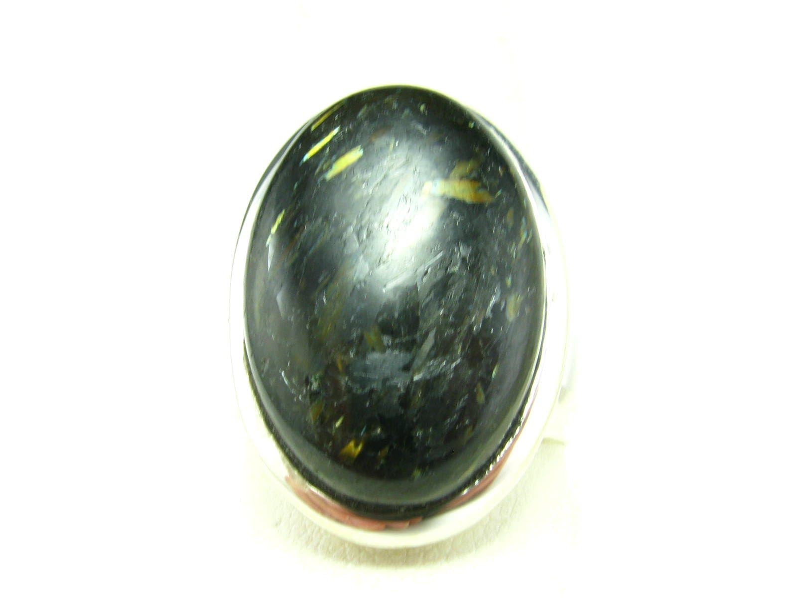 Nuummite Sterling Silver Ring from Greenland - Size 8.5