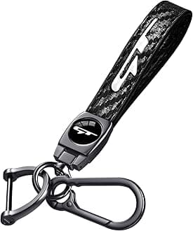Annloysky Black Carbon Fiber Leather Metal Car Keychain Keyring Compatible with Kia K3 Forte Cerato 2021-2024 GT Cars Accessories