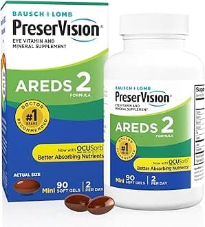 PreserVision AREDS 2 Eye Vitamin & Mineral Supplement, Contains Lutein, Vitamin C, Zeaxanthin, Zinc & Vitamin E, 90 Softgels (Packaging May Vary)