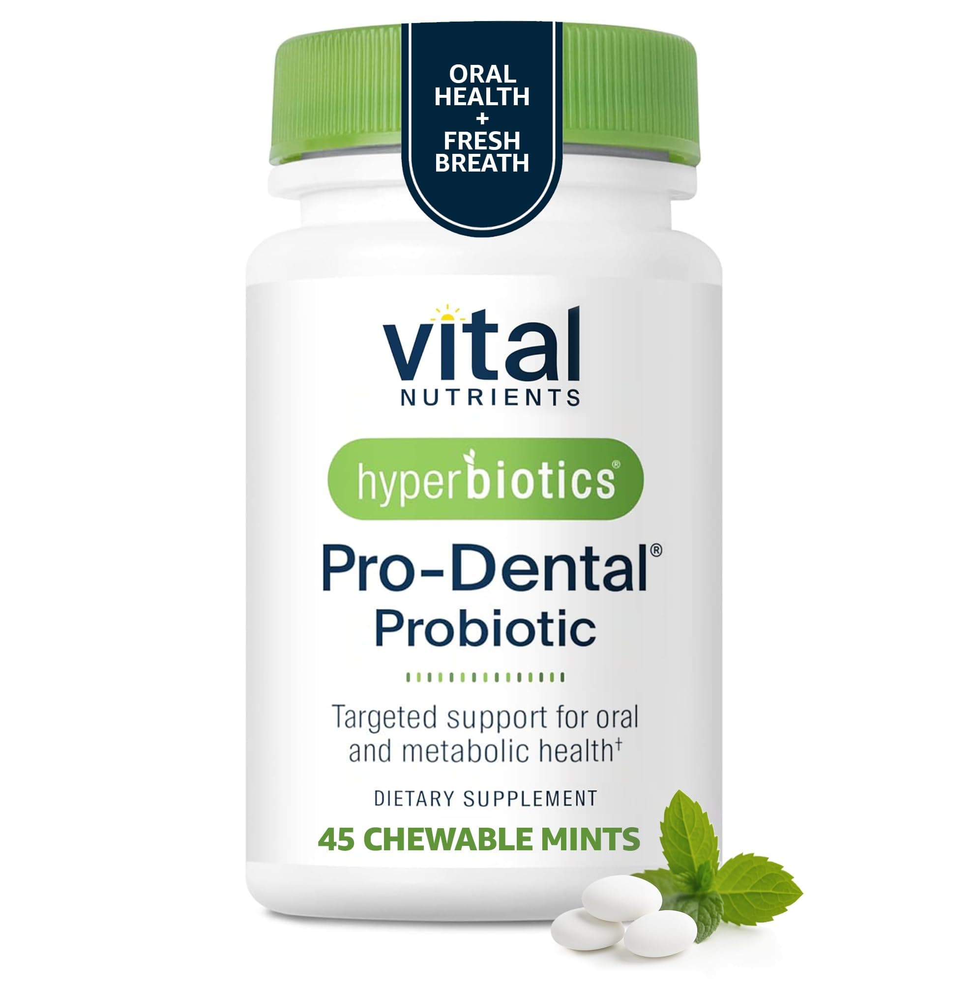 Hyperbiotics - Pro-Dental Probiotic Natural Mint 3 Billion Cfu 45 Chewable 150012
