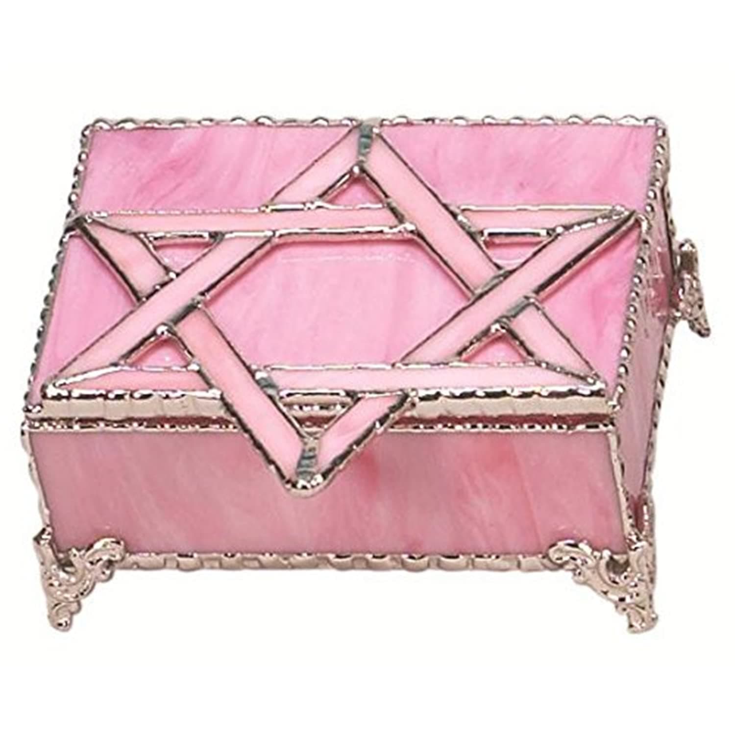 Pink Hand Made Glass Jewelry Box