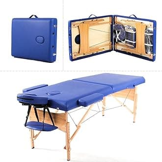 Massage Table Portable Massage Bed Spa Bed 73 Inches Height Adjustable Massage Table 2 Folding Massage Bed Spa Bed Facial Cradle Salon Bed W/Carry Case Salon Equipment