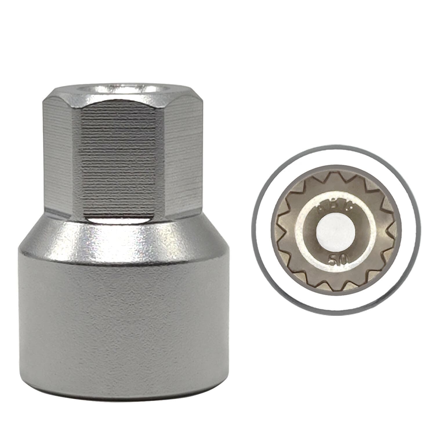 ABC-50 - Wheel Locking Nut Key for Porsche VW Toureg Panamera/Cayenne/Macan/Cayman/SUV, Wheel Lock Nut Scoket Adapter, Wheel Anti-Theft Lug Nut Removal Tool, Anti-Theft Screw Remover