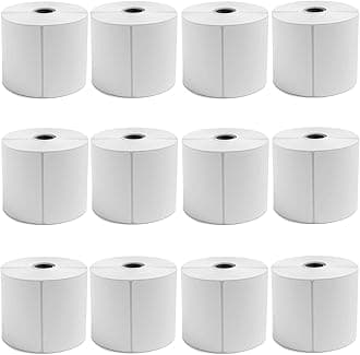9527 Product 4x6 Direct Thermal Shipping Labels for Zebra 2844 ZP-450 ZP-500 ZP-505,Blank,450 Labels/Roll, 1" Core (12 Rolls)