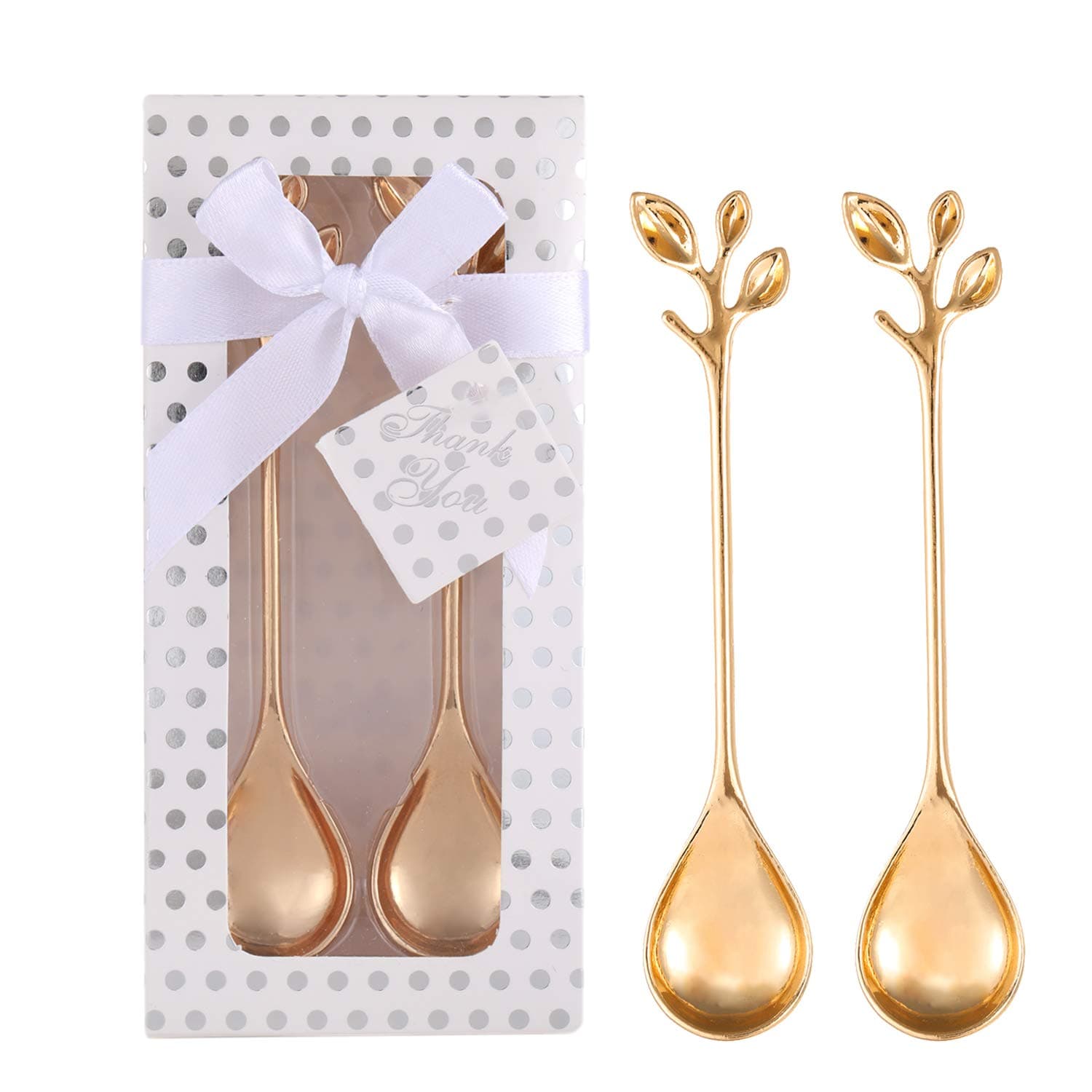 Pack of 12 Set Coffee Drinking Spoon Teaspoon Set Wedding Favor Gifts,Coffee Spoon Wedding Gifts for Guests Bridal Shower Souvenirs Party Supplies Baby Shower Party Giveaways (12)