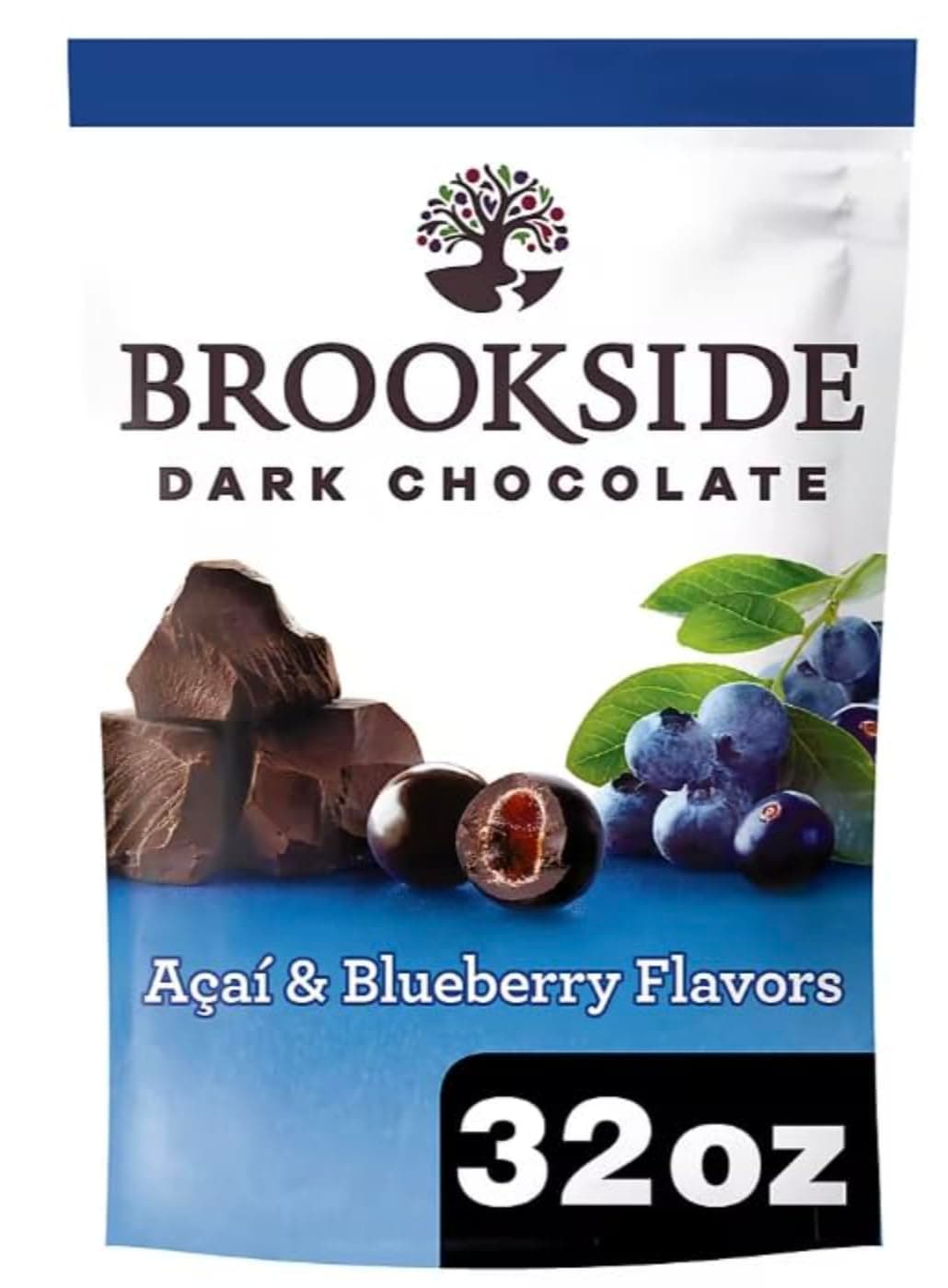 Dark Chocolate, Acai/Blueberry, Basic, 32 Oz