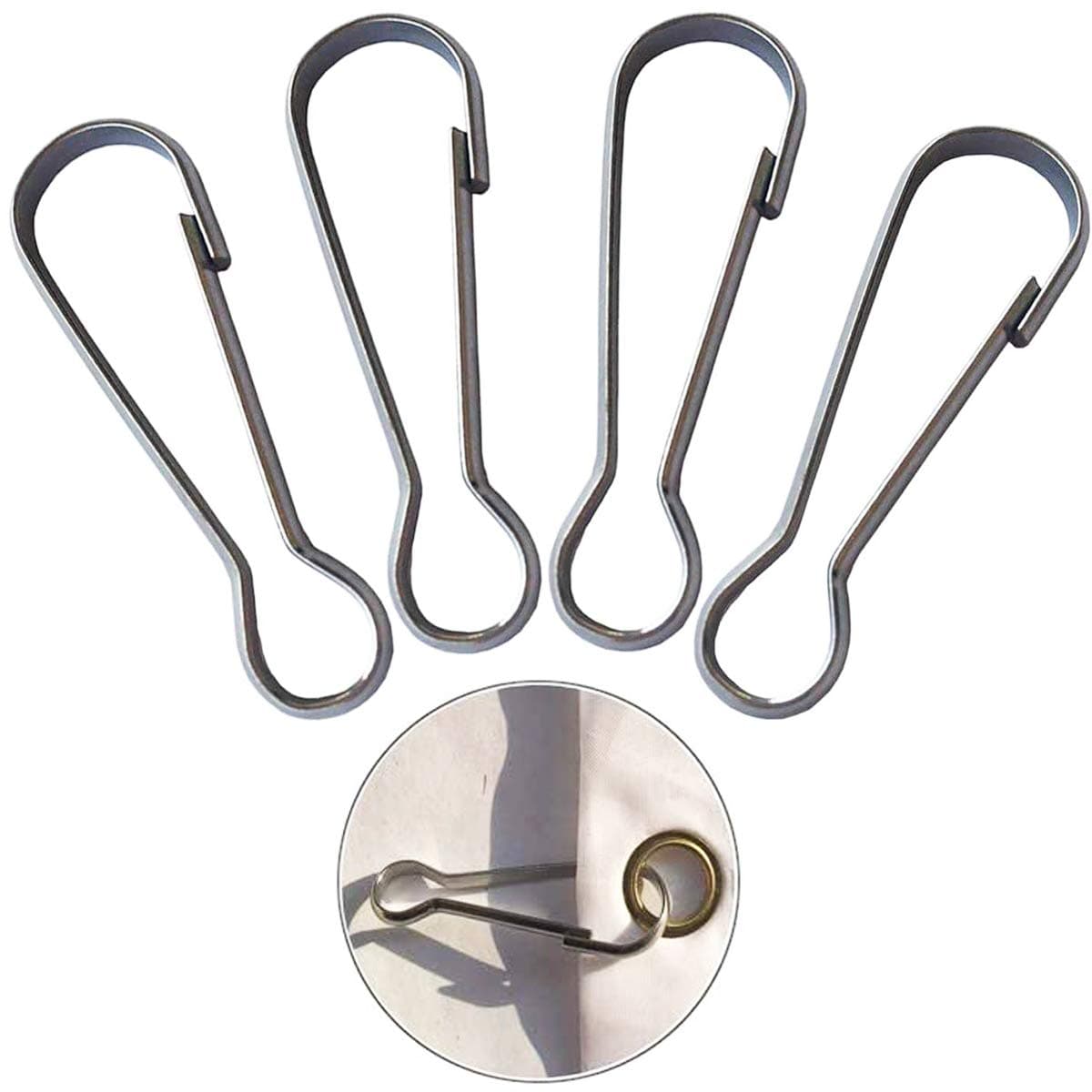 6 Pcs 2 Inches Flag Pole Snap Clip Hooks Stainless Steel Flagpole Attachment